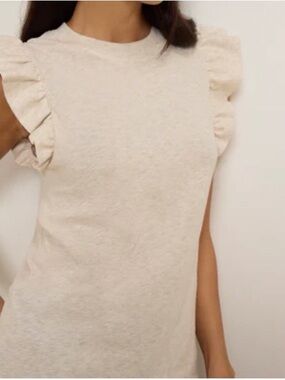 NWT!  Nation LTD Ruffle Sleeve Paulette Tank - Ivory (Small)